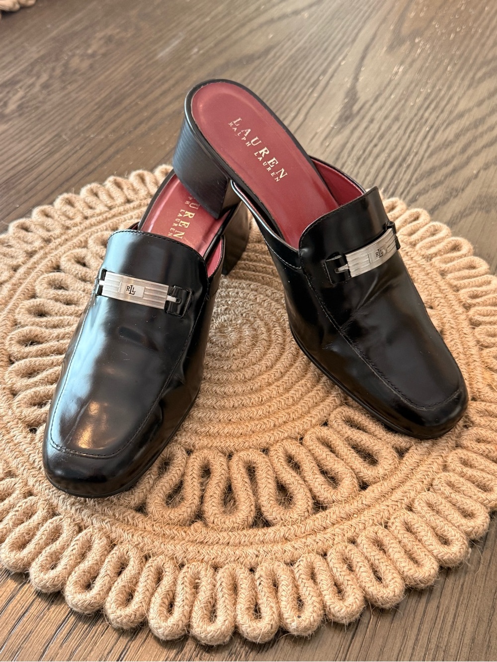 Vintage Lauren Ralph Lauren Bethel Heeled Mules Sz 8B